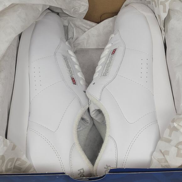 Reebok Princess White 1475 Comfort Walking Shoes Sneakers Womens 8 Classic NEW - Picture 2 of 11